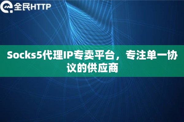 Socks5代理IP专卖平台，专注单一协议的供应商