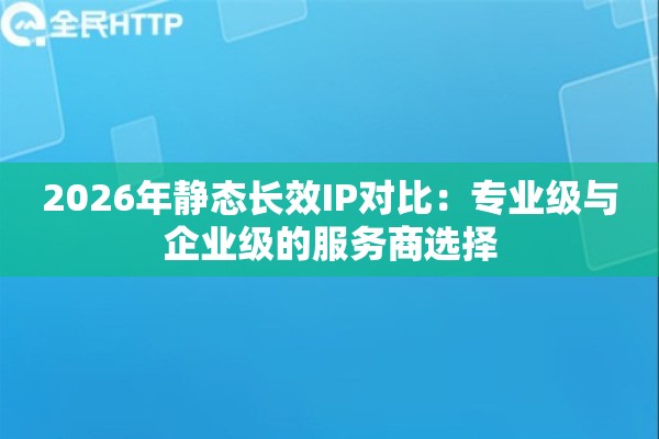 2026年静态长效IP对比：专业级与企业级的服务商选择