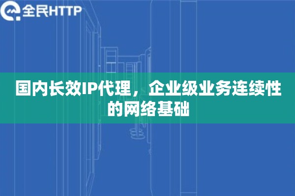 国内长效IP代理，企业级业务连续性的网络基础