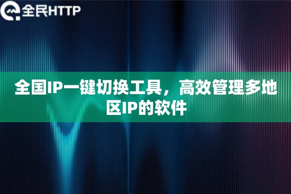 全国IP一键切换工具，高效管理多地区IP的软件