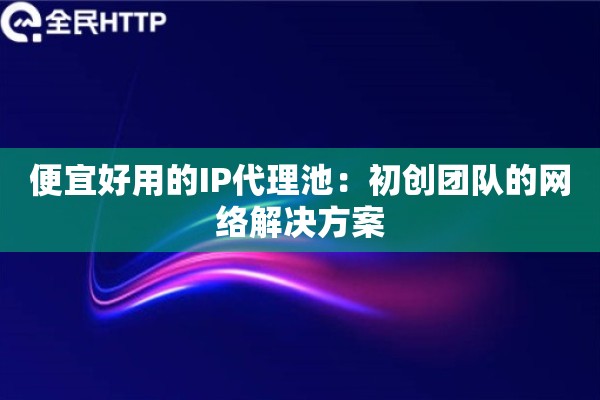 便宜好用的IP代理池:初创团队的网络解决方案 便宜好用的IP代理池:初创团队的网络解决方案