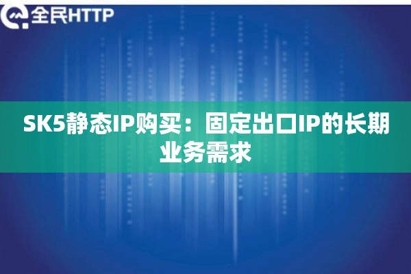 SK5静态IP购买：固定出口IP的长期业务需求