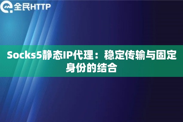 Socks5静态IP代理：稳定传输与固定身份的结合