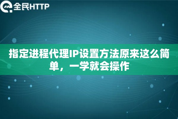 指定进程代理IP设置方法原来这么简单，一学就会操作
