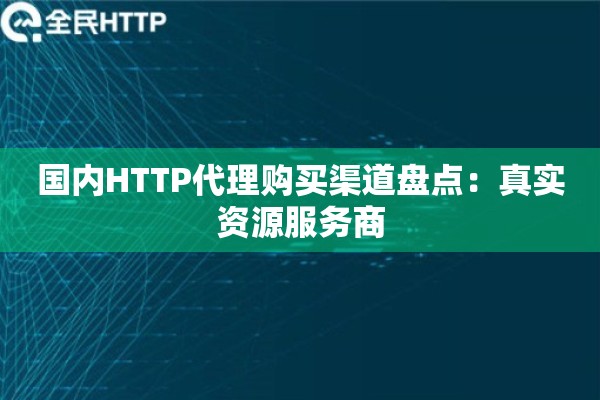 国内HTTP代理购买渠道盘点：真实资源服务商