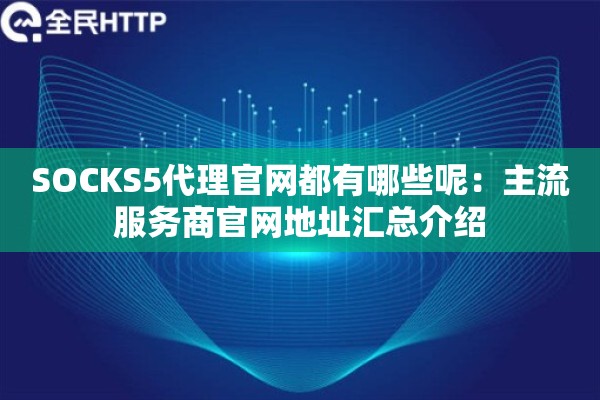 SOCKS5代理官网都有哪些呢:主流服务商官网地址汇总介绍 SOCKS5代理官网都有哪些呢:主流服务商官网地址汇总介绍