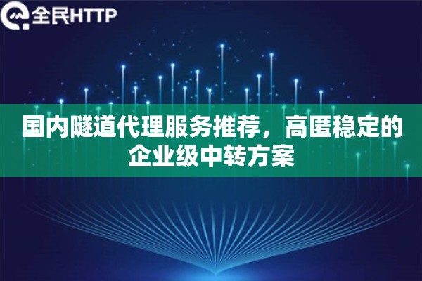 国内隧道代理服务推荐,高匿稳定的企业级中转方案 国内隧道代理服务推荐,高匿稳定的企业级中转方案