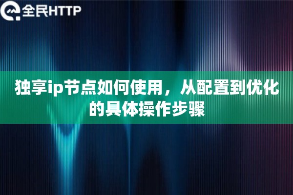 独享ip节点如何使用，从配置到优化的具体操作步骤
