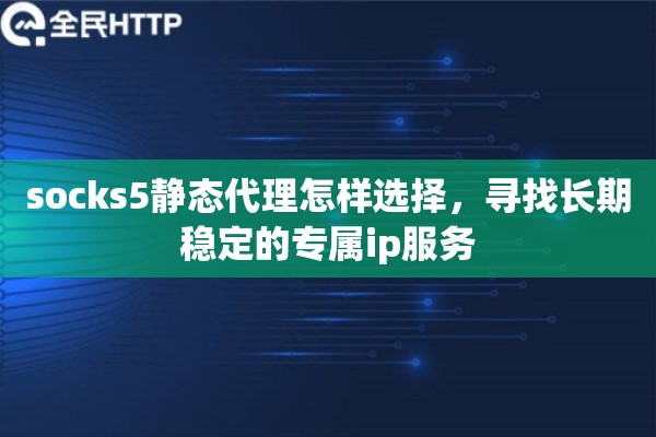 socks5静态代理怎样选择，寻找长期稳定的专属ip服务