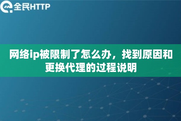 网络ip被限制了怎么办，找到原因和更换代理的过程说明