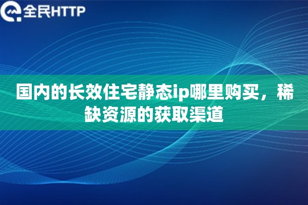 国内的长效住宅静态ip哪里购买，稀缺资源的获取渠道