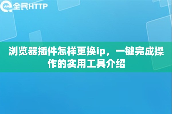 浏览器插件怎样更换ip，一键完成操作的实用工具介绍
