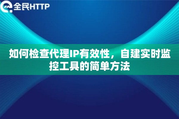 如何检查代理IP有效性，自建实时监控工具的简单方法