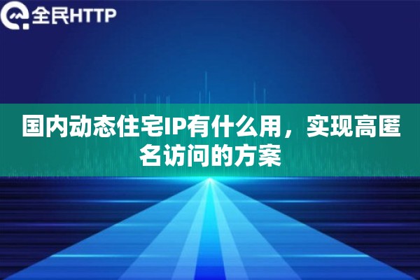国内动态住宅IP有什么用，实现高匿名访问的方案