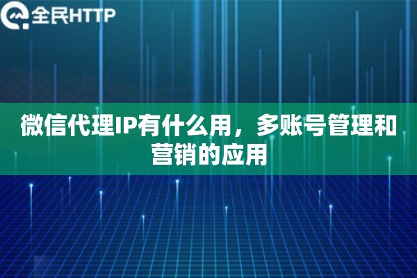 微信代理IP有什么用，多账号管理和营销的应用