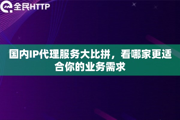 国内IP代理服务大比拼，看哪家更适合你的业务需求