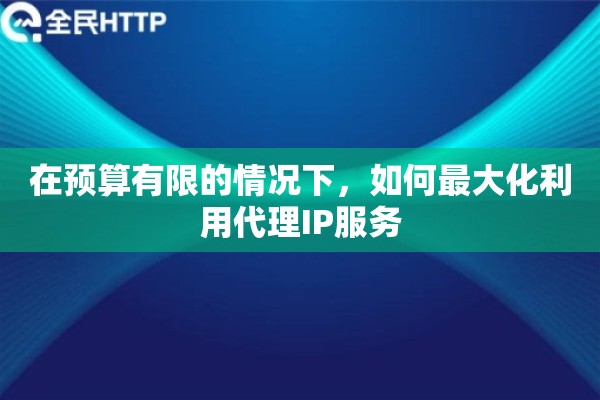 在预算有限的情况下，如何最大化利用代理IP服务