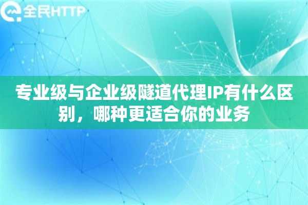 专业级与企业级隧道代理IP有什么区别，哪种更适合你的业务