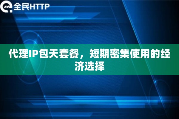 代理IP包天套餐，短期密集使用的经济选择