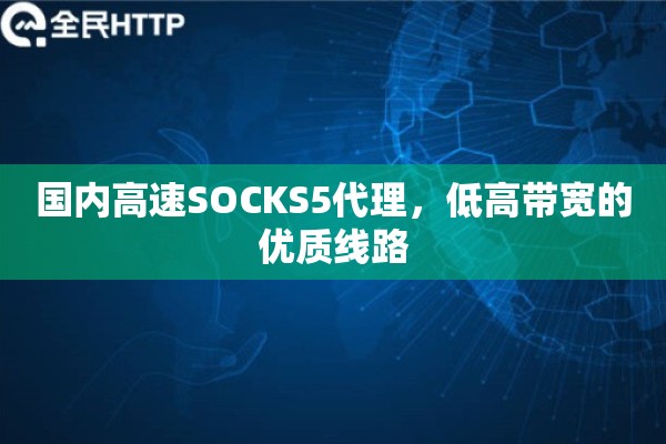 国内高速SOCKS5代理，低高带宽的优质线路
