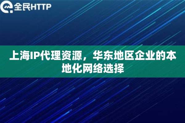 上海IP代理资源，华东地区企业的本地化网络选择