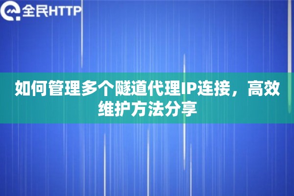 如何管理多个隧道代理IP连接，高效维护方法分享