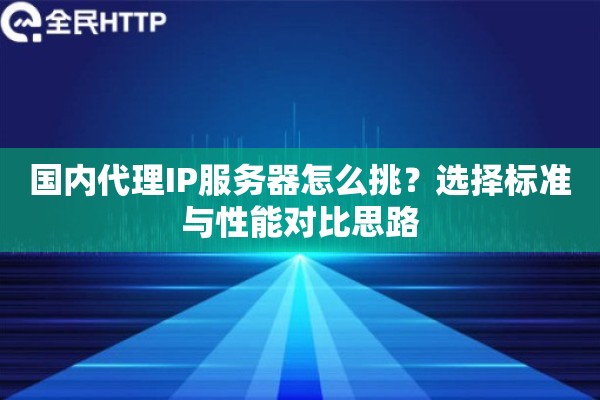国内代理IP服务器怎么挑？选择标准与性能对比思路