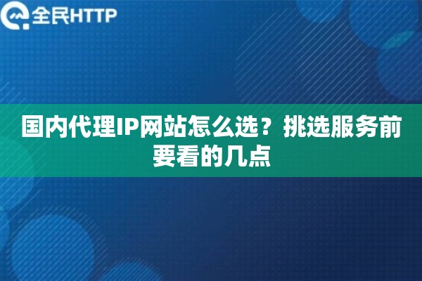 国内代理IP网站怎么选？挑选服务前要看的几点