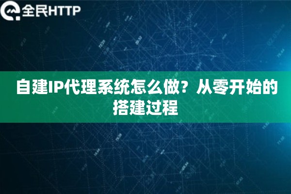 自建IP代理系统怎么做？从零开始的搭建过程