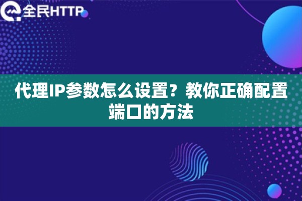 代理IP参数怎么设置？教你正确配置端口的方法