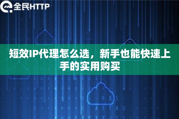 短效IP代理怎么选，新手也能快速上手的实用购买