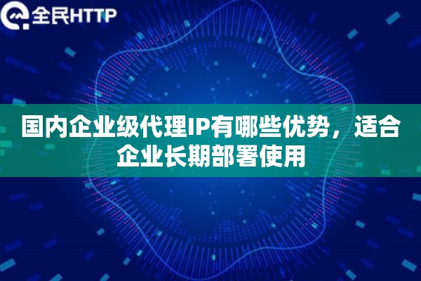 国内企业级代理IP有哪些优势，适合企业长期部署使用