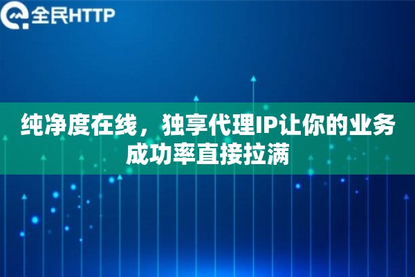 纯净度在线，独享代理IP让你的业务成功率直接拉满