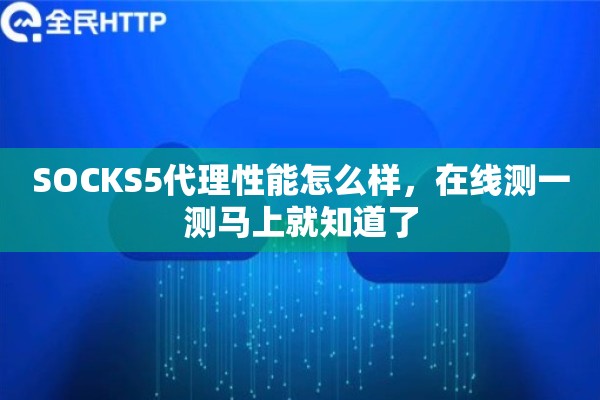 SOCKS5代理性能怎么样，在线测一测马上就知道了