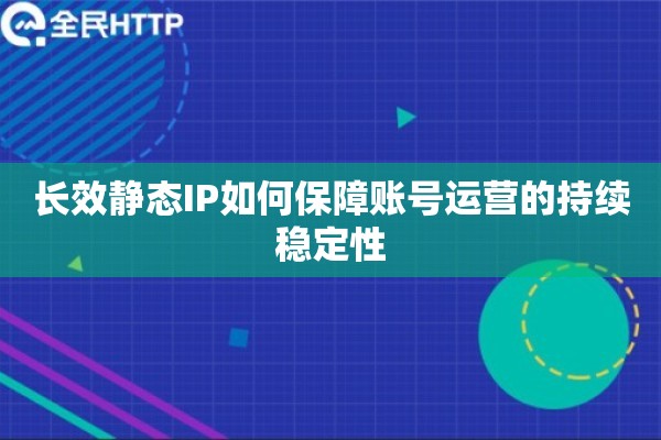 长效静态IP如何保障账号运营的持续稳定性