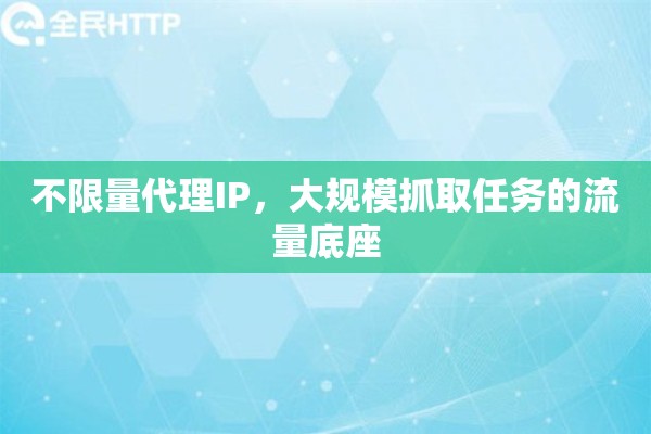 不限量代理IP，大规模抓取任务的流量底座