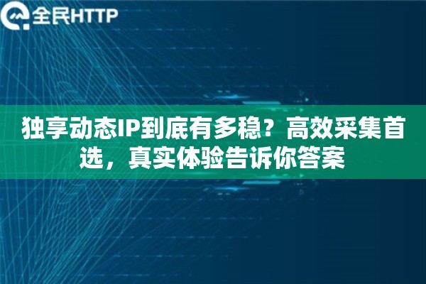 独享动态IP到底有多稳？高效采集首选，真实体验告诉你答案