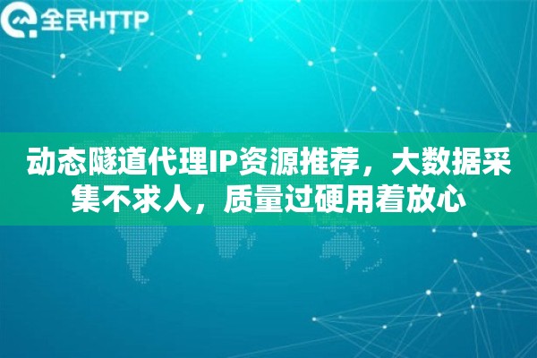 动态隧道代理IP资源推荐，大数据采集不求人，质量过硬用着放心