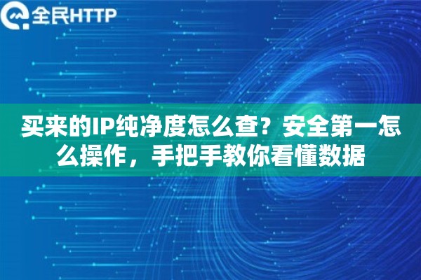 买来的IP纯净度怎么查？安全第一怎么操作，手把手教你看懂数据