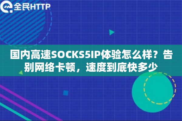 国内高速SOCKS5IP体验怎么样？告别网络卡顿，速度到底快多少