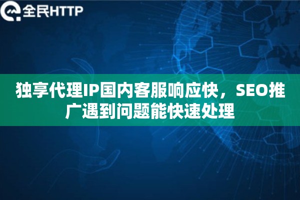 独享代理IP国内客服响应快，SEO推广遇到问题能快速处理