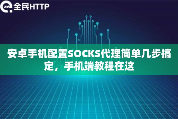 安卓手机配置SOCKS代理简单几步搞定，手机端教程在这