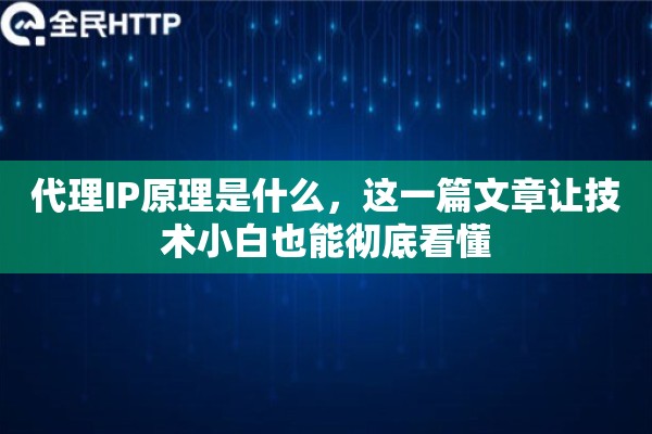 代理IP原理是什么，这一篇文章让技术小白也能彻底看懂