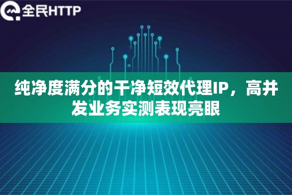 纯净度满分的干净短效代理IP，高并发业务实测表现亮眼