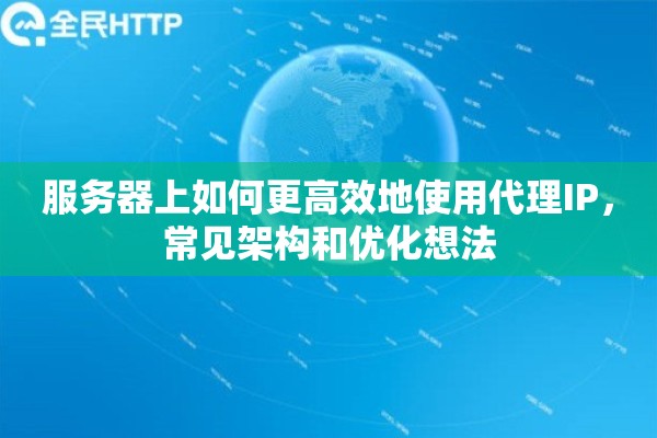 服务器上如何更高效地使用代理IP，常见架构和优化想法