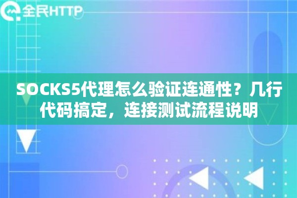 SOCKS5代理怎么验证连通性？几行代码搞定，连接测试流程说明