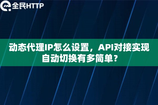 动态代理IP怎么设置，API对接实现自动切换有多简单？