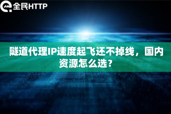 隧道代理IP速度起飞还不掉线，国内资源怎么选？