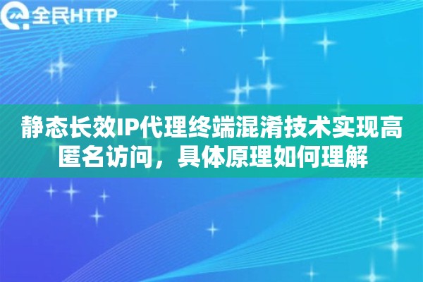 静态长效IP代理终端混淆技术实现高匿名访问，具体原理如何理解