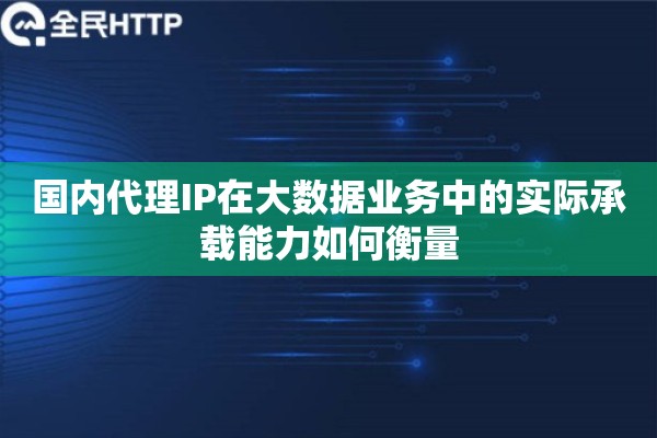 国内代理IP在大数据业务中的实际承载能力如何衡量